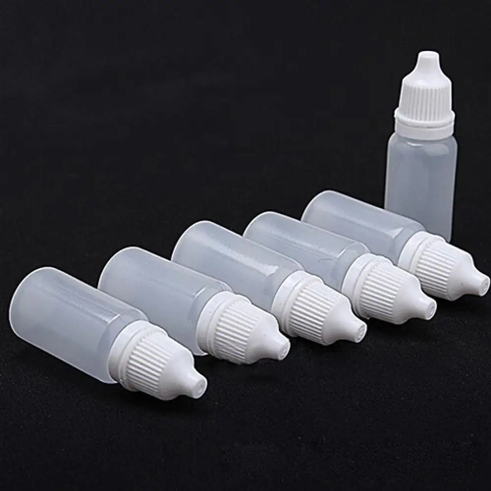 눈 액체 스포이드 리필 가능한 빈 플라스틱 스포이드 병, 5ml, 10ml, 15ml, 20ml, 30ml, 50ml, 100ml, 5 개