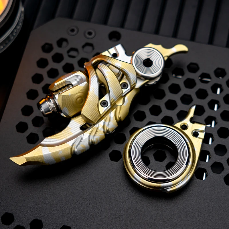 WANWU EDC Steel Bone New Aluminum Alloy Mechanical Composite Metal Fingertip Push Card Decompression Toy