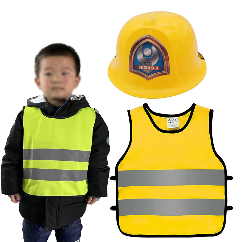 Construction Dress Supplies Construction Costume Worker Role Play Kit Construction Hat and Traffic Cones Birthday Carnival Favor