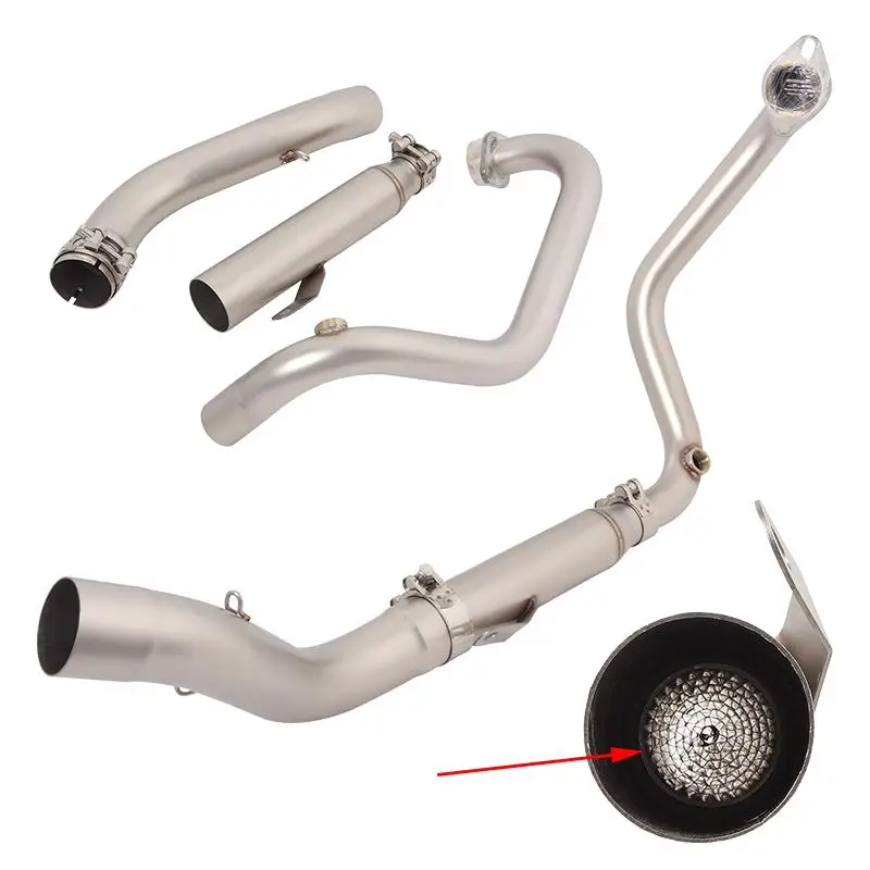 

For Zontes GK350R GK350X GK350T 2022-2024 Motorcycles Exhaust Muffler Header Pipe Stainless Steel Tail Escape Connect Tube