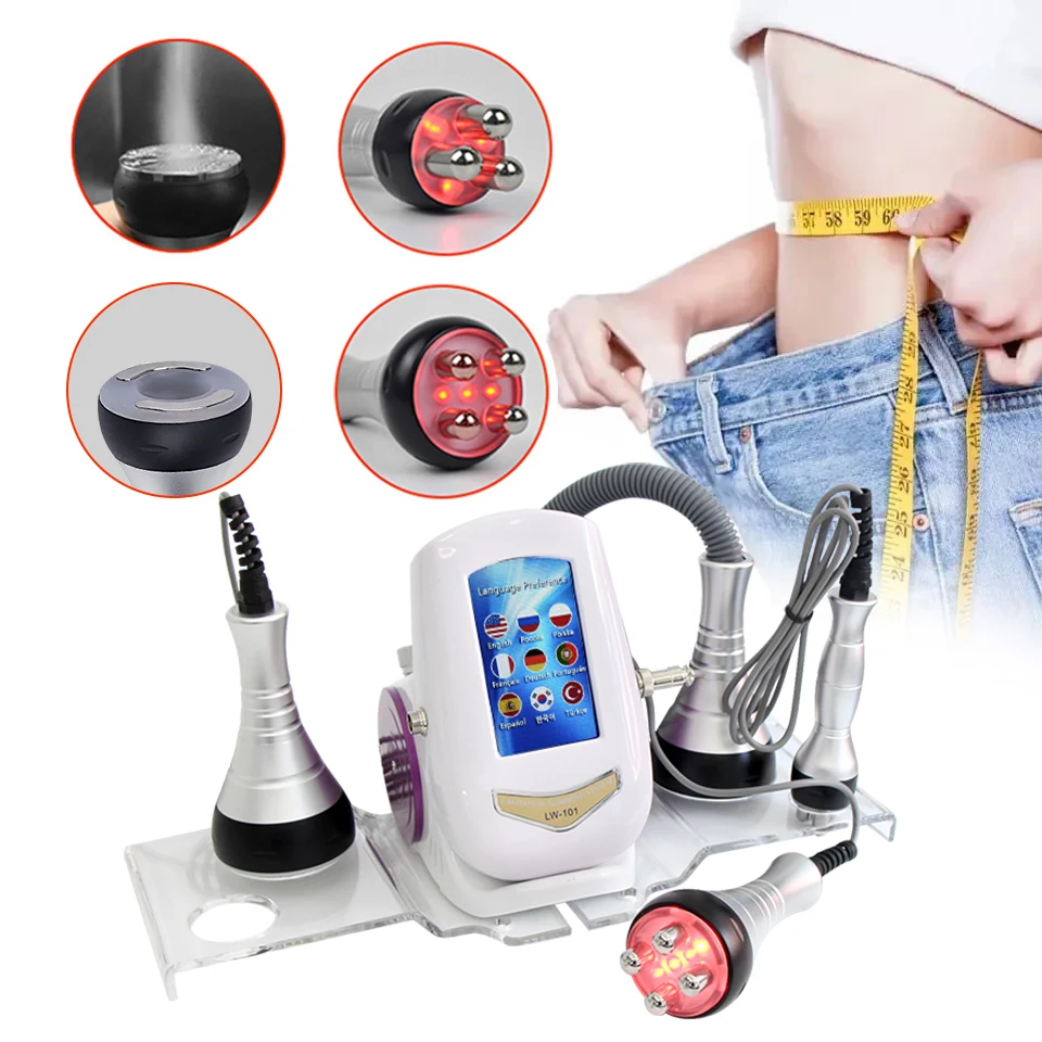 FAZJEUNE 4IN1 Skin Care เครื่องมืออุปกรณ์ความงามผิวกระชับเครื่องนวดหน้า 40K Cavitation Ultrasonic Body Slimming Machine