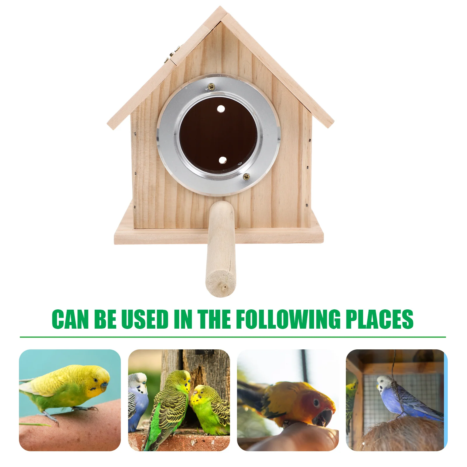 

1pc Wooden Breeding Nest Paulownia Wood Bird House M Size Beige Outdoor Garden Decoration Birds Nest For Pets Wooden Bird Cage