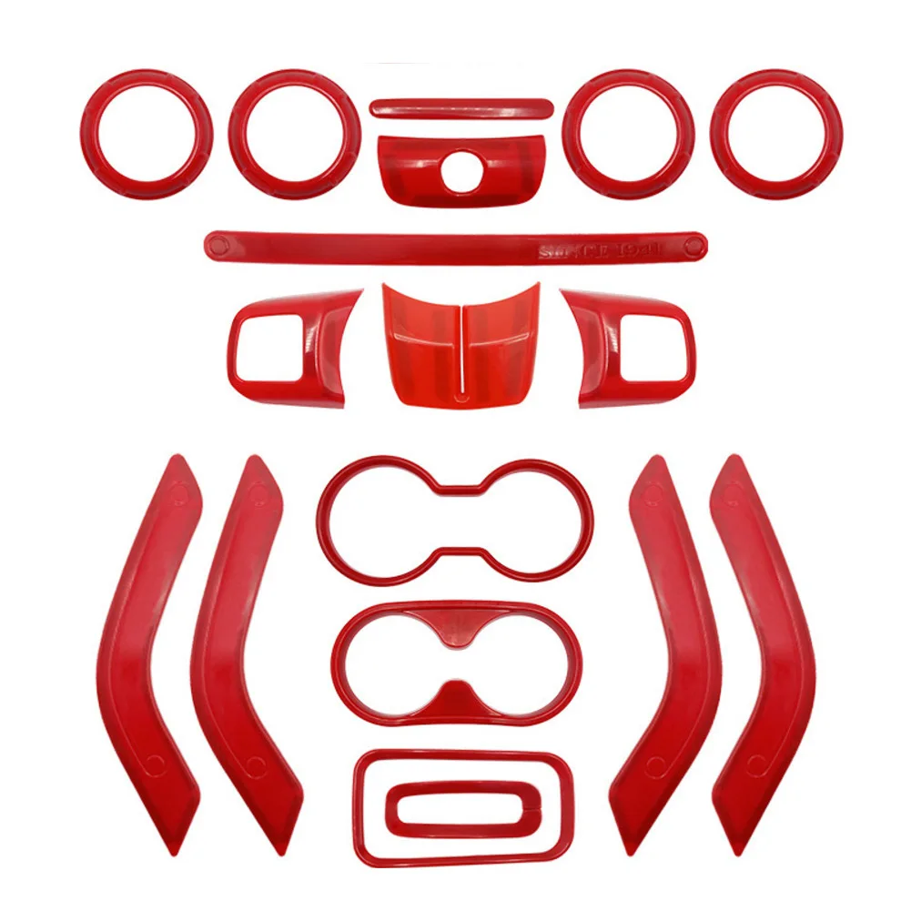 

For Jeep For Wrangler For JK For JKU 2011-2017 Compatible Interior Trim Accessories for Central Control Panel Area