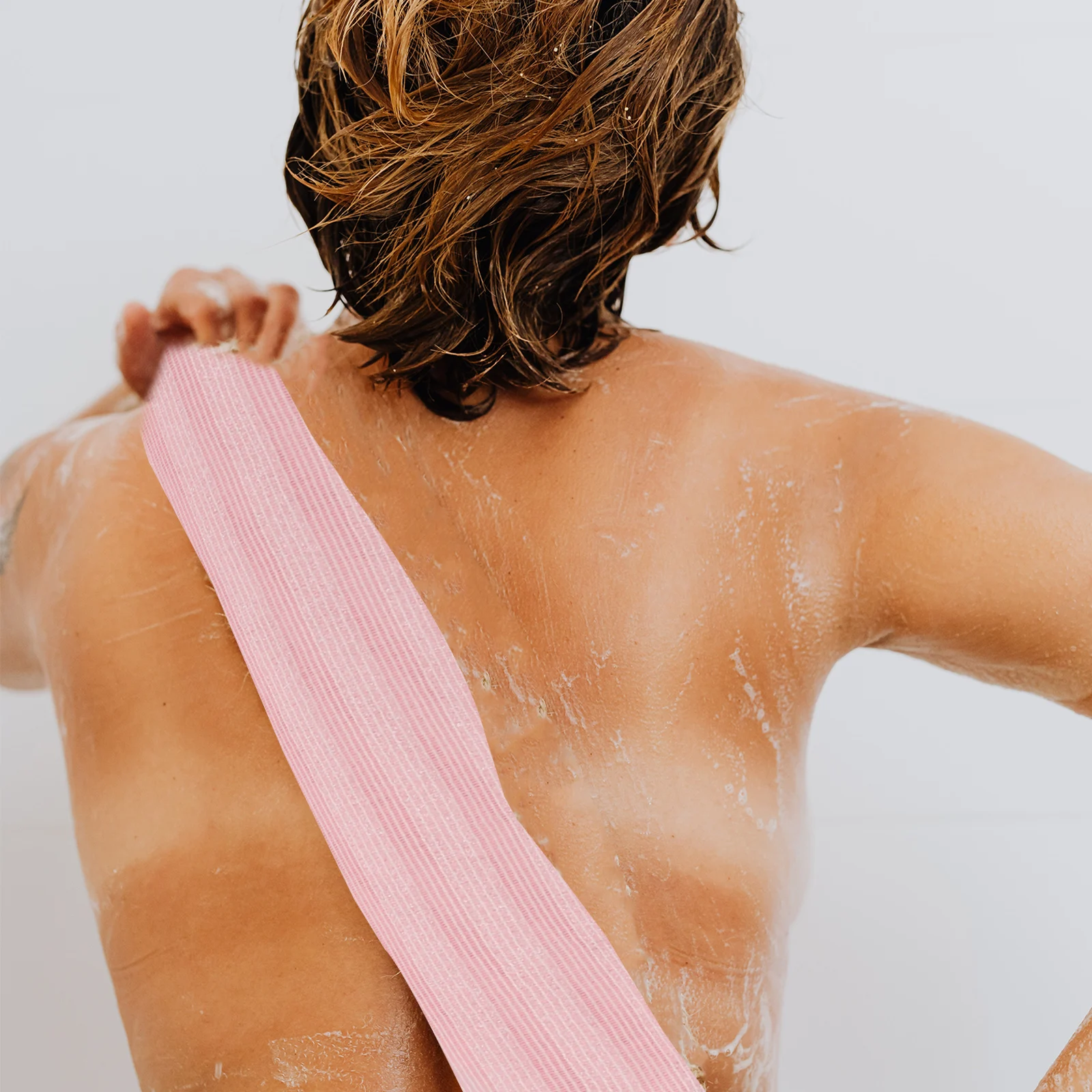 

3pcs Long Strip Exfoliating Bath Towel Body Scrubbing Towel For Back Cleaning Deep Pore Cleansing Travel Shower Foaming Tool