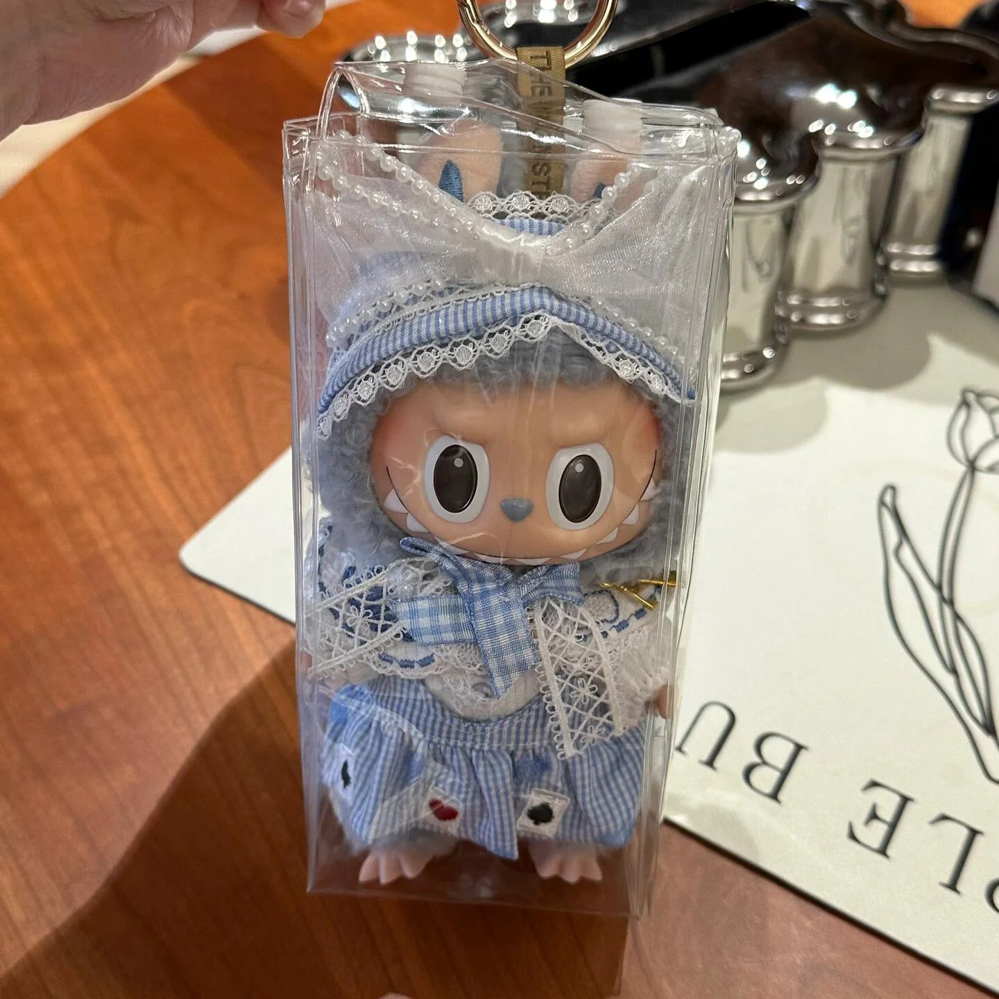

Keychain doll bag transparent display pouch for collection mystery box anime doll display PVC pendant box jewelry hanging case