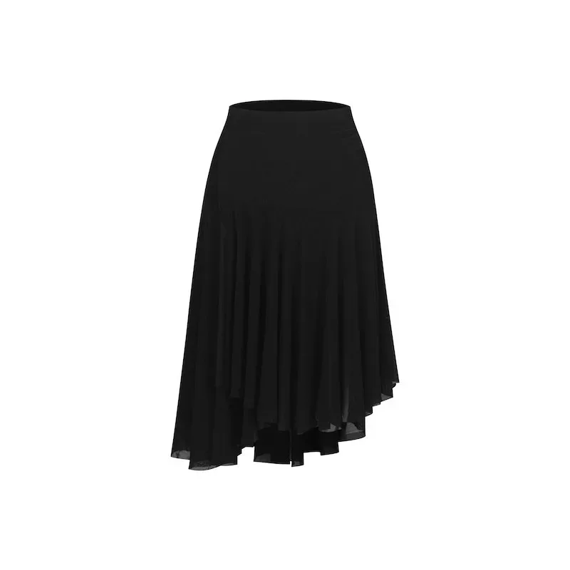 Customized ZYM Half Skirt Irregular Slightly Transparent Latin Dance Practice Uniform Flowing and Lightweight with Bottom Pants