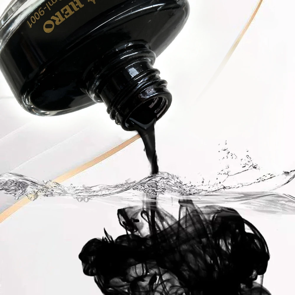 

Бизнес-чернила HERO 9001 Premium Dye-Based: Черные чернила Hero 8801 и 8802, быстросохнущие пигментные чернила без засорения для перьевых ручек