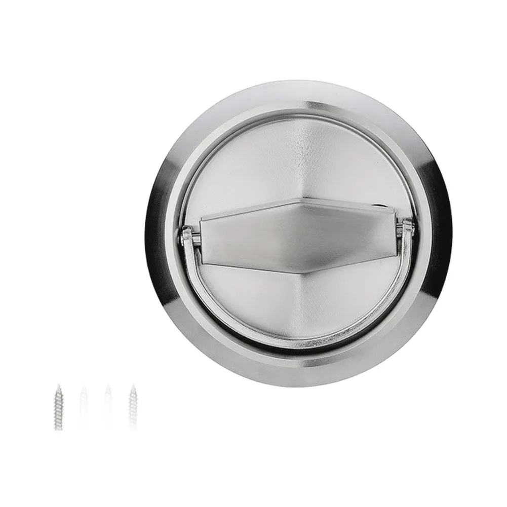 Round Flush Pull Ring Handle With Double Sided Lock For Background Wall Door Storage Cabinet Recessed Hardware Tool Parts