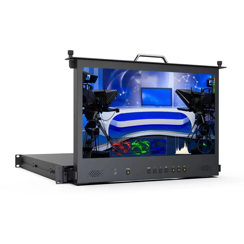 

17.3 Inch 1920x1080 FullHD IPS Screen 1RU Pull-out Rackmount 4K MMonitor Support 2.0 Signal Input And Loop Output