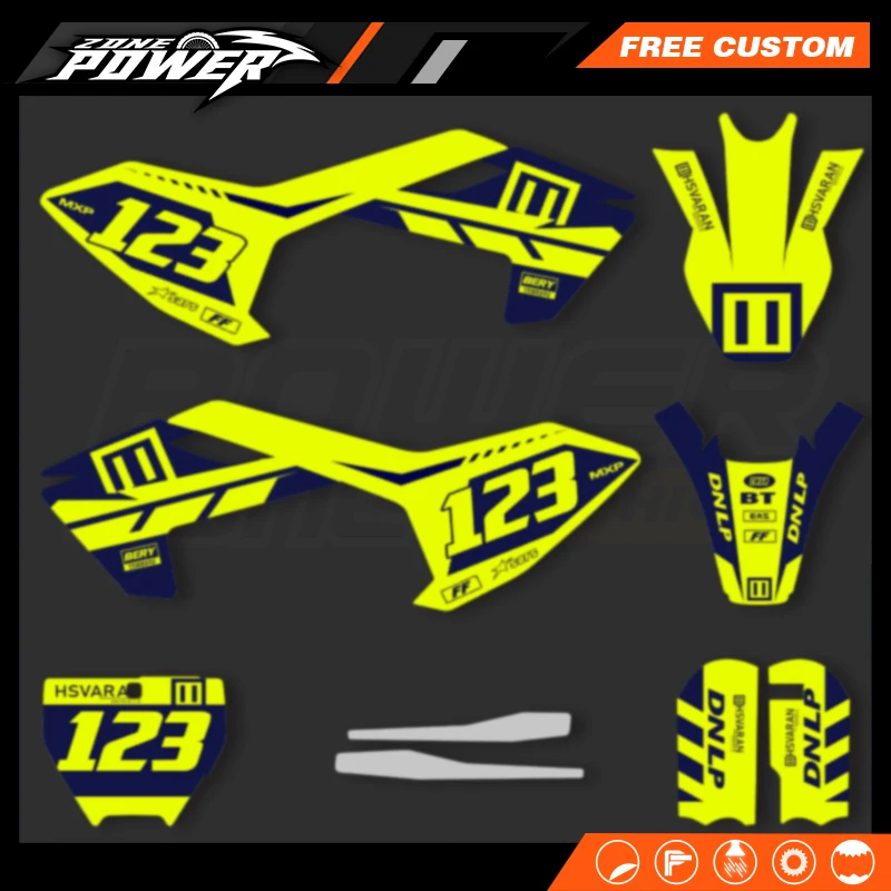 

Powerzone Motorcycle Graphics Decals Stickers Kits for Husqvarna TC65 TC 65 2016-2023 Number Name Custom