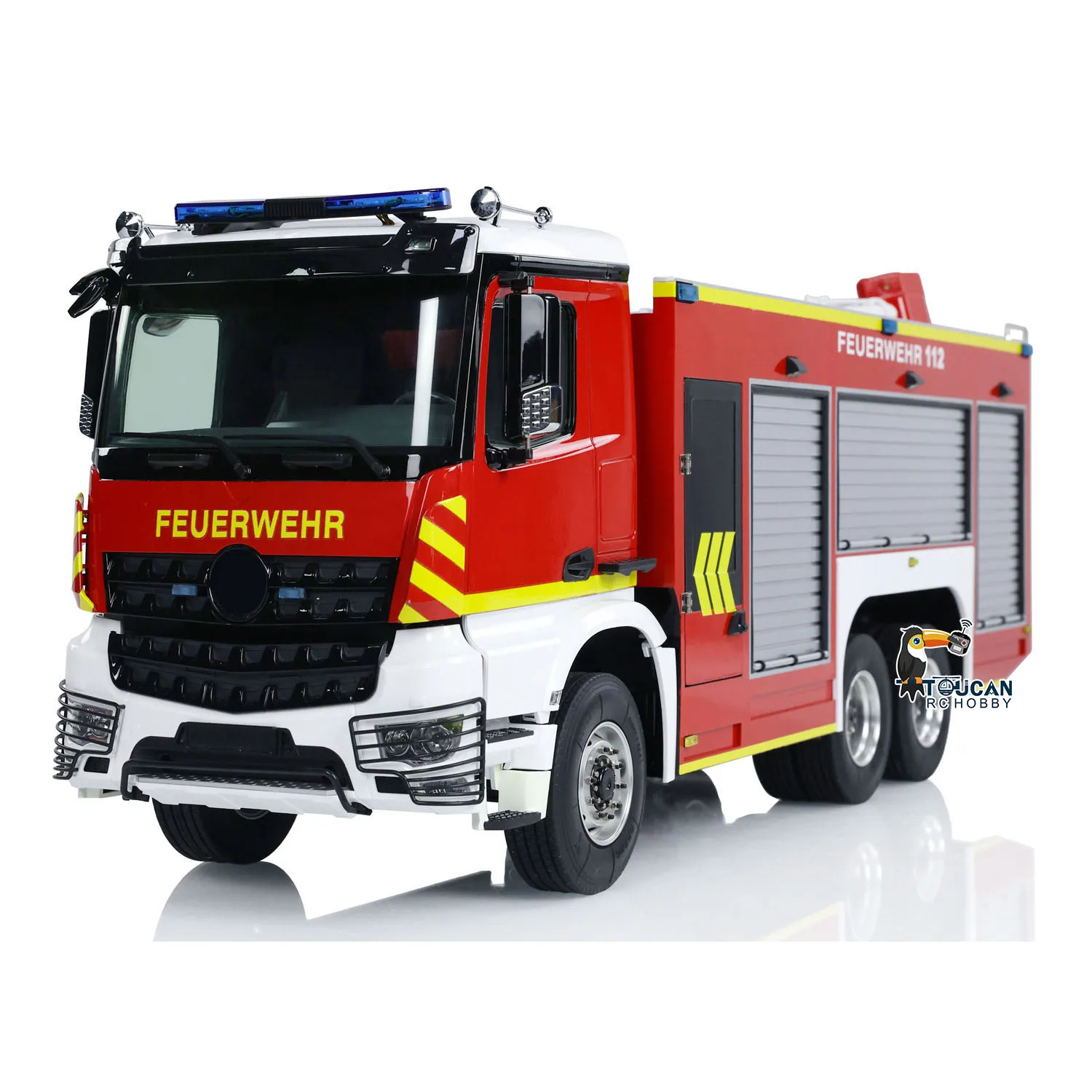 1/14 RC Camion dei pompieri 6x4 Veicoli Telaio in metallo Radiocomando Camion antincendio Suono leggero Veicolo TOUCAN Modello finito Giocattoli