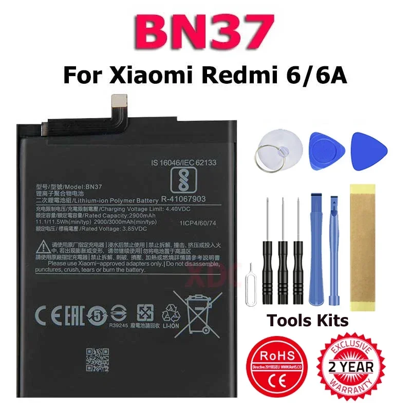 High Quality BN37 Phone Battery For Xiaomi Mi Redmi6 6A Redrice 6 + Free Tools Shipping