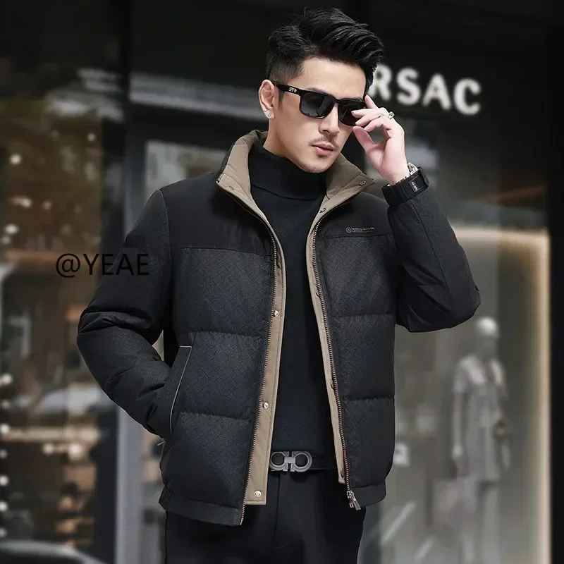 Men's Winter Down Jacket Duck Down Luxury Male Padding Stand Collar Short Jackets Casual Man Sack Padded Coats for Men