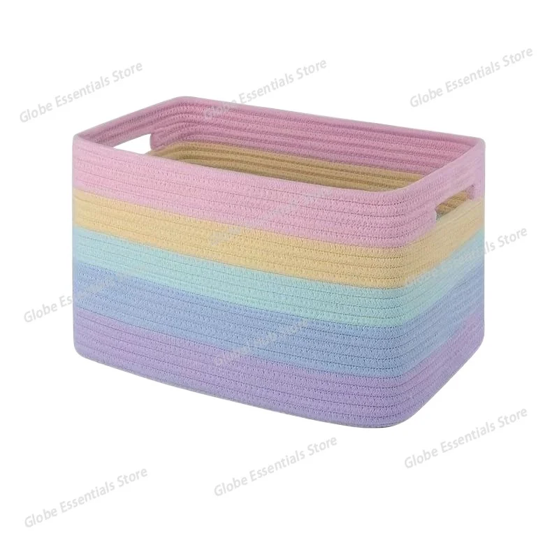 Handwoven Cotton Rope Storage Basket for Snacks Dirty Clothes Toys Books Miscellaneous Items Organizer from China Home Goods