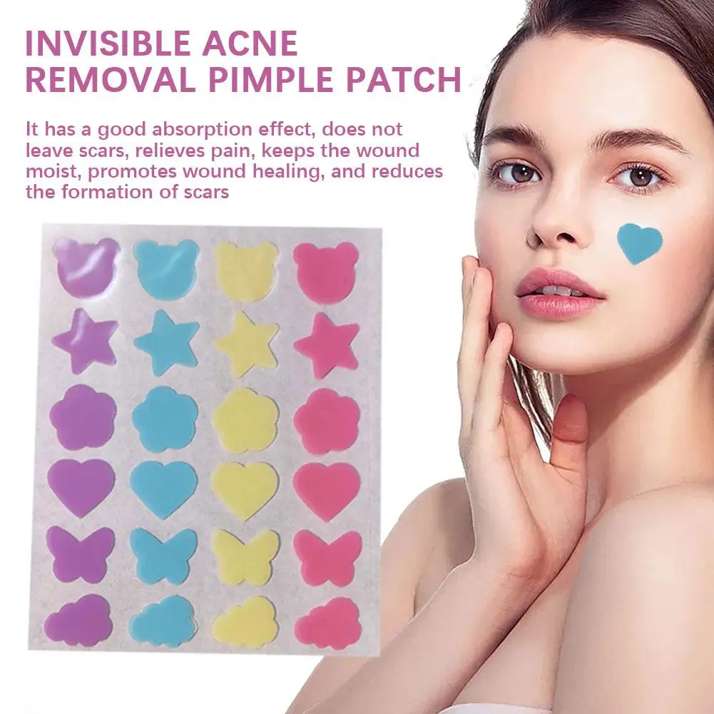 24PCS Cute Mini Acne Removal Pimple Patch Invisible Breathable Anti-bacterial Concealer Relieves Pain Repair Beauty Makeup Tools