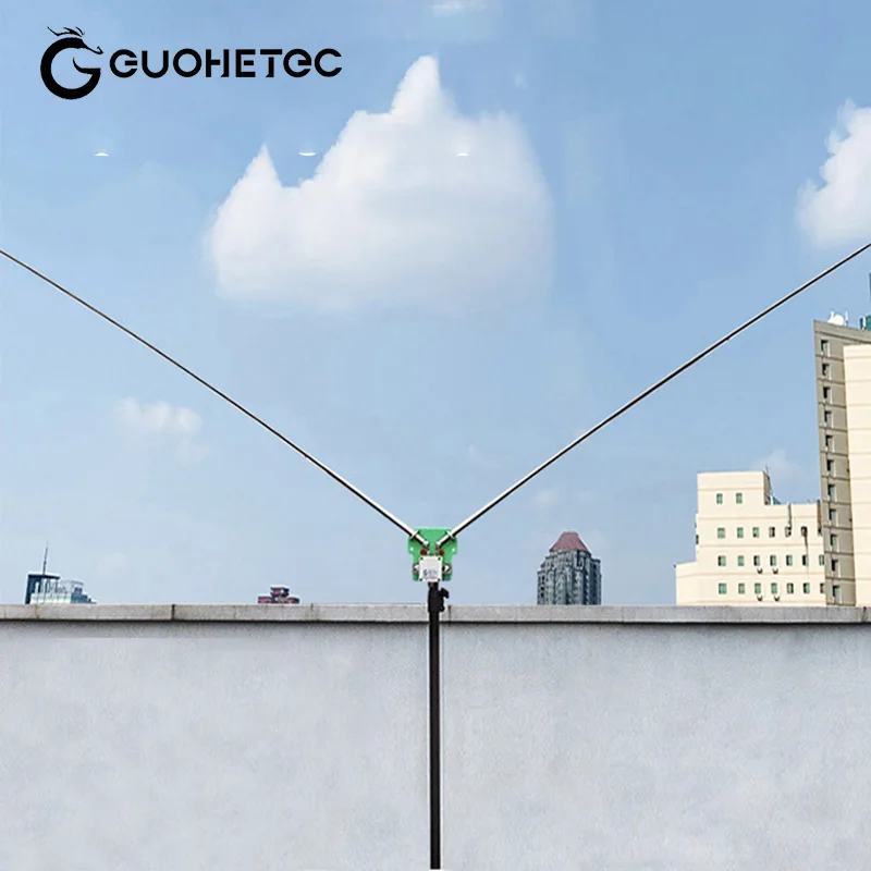 GUOHETEC DP200 7MHz-54MHz HF Antenna Short Wave Portable Dipole Antenna for communication Broadband Replace GP Antenna