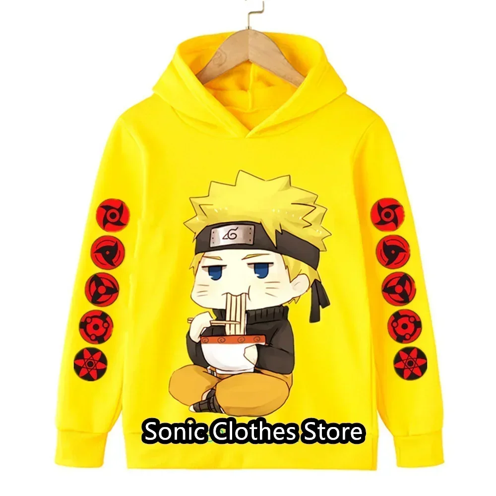 2024 New Naruto Hoodie For Kids Clothes Boys Hoodies Autumn Kids Clothes Kakashi Japanese Anime Boys Sasuke Costume