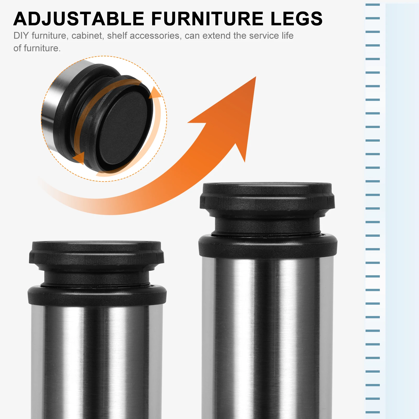 

4 Pcs Stainless Steel Cabinet Legs Furniture Accessories Table Support Height Adjustable Thick Durable Sofa Leg Replacement