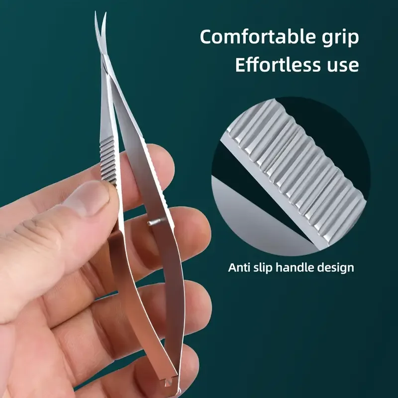 1 szt. Profesjonalny przyrząd do usuwania martwego naskórka ze stali nierdzewnej, nożyczki do brwi, trwałe, zakrzywione, z krzyżowym ostrzem, narzędzia do pielęgnacji paznokci i upiększania.