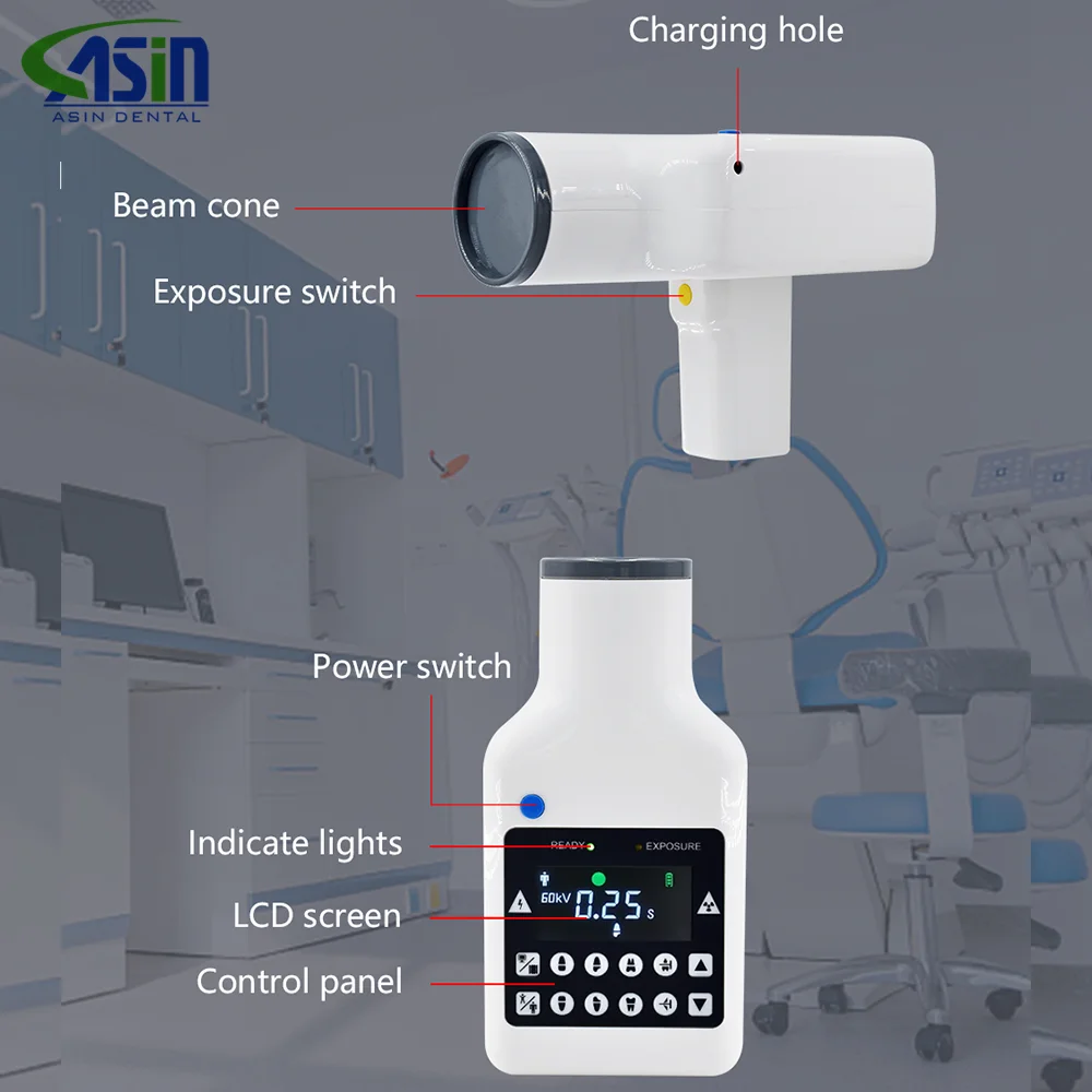 Portable Dental X-ray Machine High Frequency X Ray Unit Compatible with Digital Sensor X-ray Film Lab Equipment Dentistry