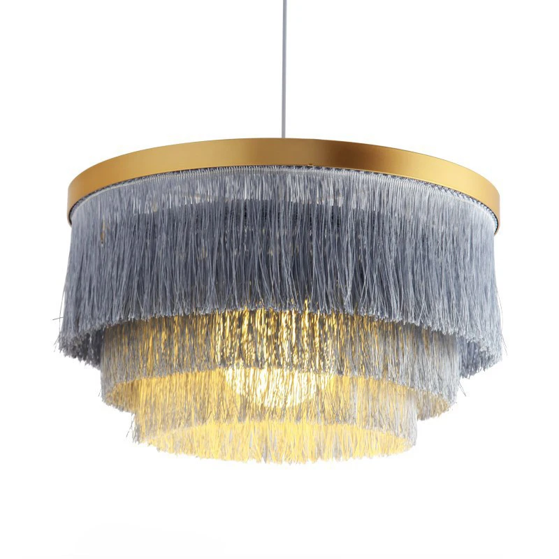 

New Nordic Viral ins Girlish Minimalist Post-Modern Creative Unique LED Tassel Pendant Light for Master Bedroom & Dining Room