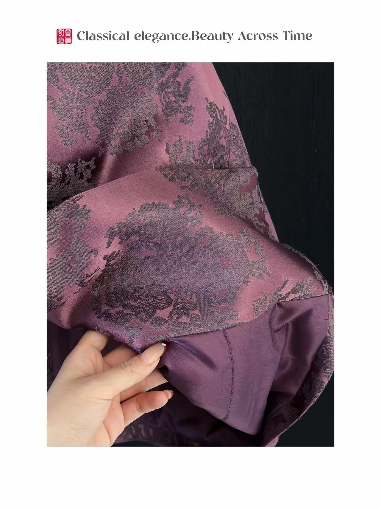 

XIAOX Purple Cloud Cotton Jaet Long Sve Winter Outerwear Loose Fit round Ne Traditional Chinese Sle Women's Top