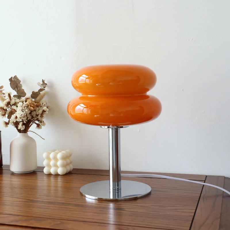 Lámpara de mesa de cristal Macaron, atenuación tricromática, lámparas de ambiente para sala de estar, protección ocular, luz nocturna, decoración para dormitorio de niña