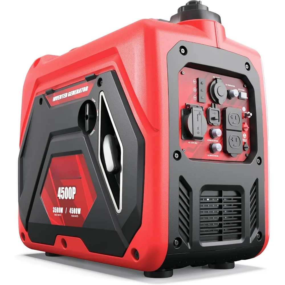 4500W Portable Inverter Generator for Home Use, Super Quiet Small Generator Outdoor Emergency Power Backup, Gas Powered Engine