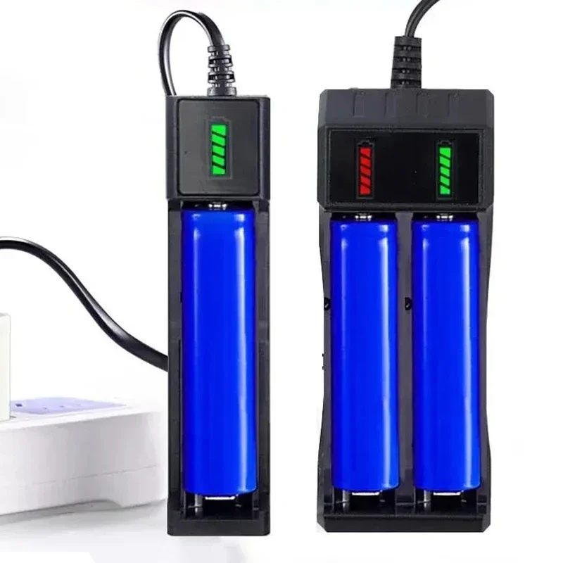 Ładowarka 18650 1/2/4 gniazda Podwójne ładowanie 18650 3,7 V Ładowarka USB do akumulatorów litowych 16340 14500 18650 — zdjęcie 2