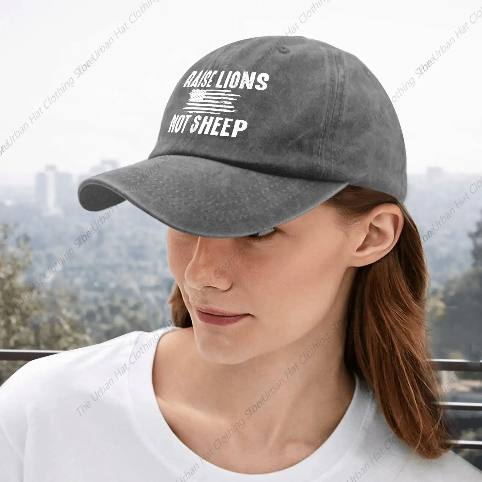 Raise Lion bukan domba topi bisbol topi bola lucu Hari veteran untuk pria wanita topi Hiking dapat diatur topi Trucker untuk Gym sehari-hari