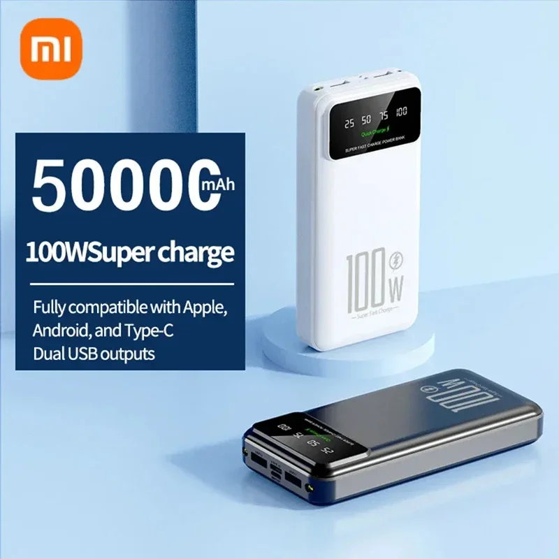 Xiaomi PowerBank 50000mAh High Capacity 100W Fast Charging Portable Charger emergercy Battery supply Powerbank for iPhone Huawei