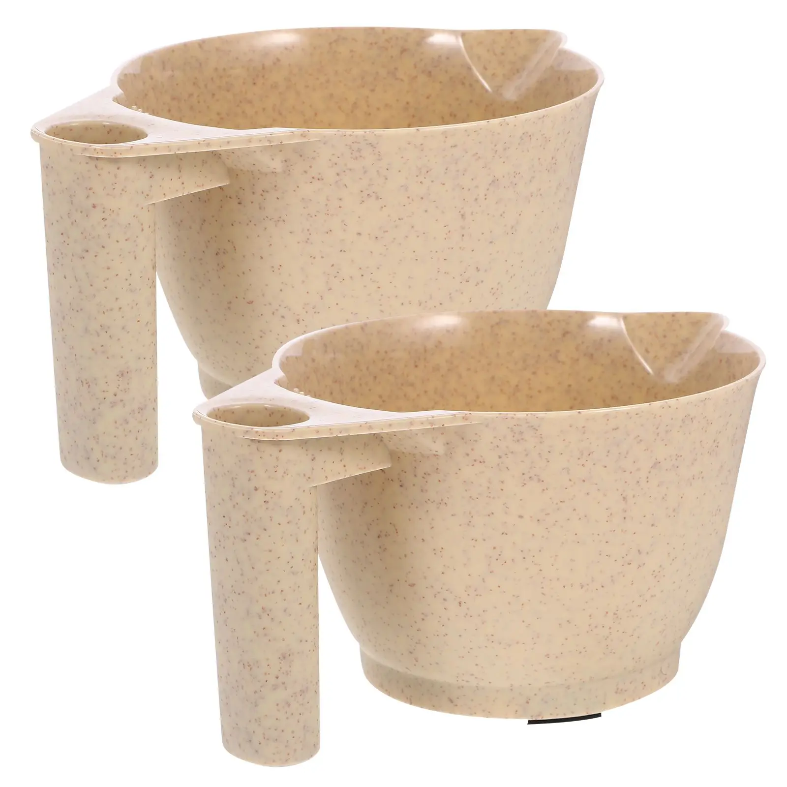 

2 Pcs Tint Hair Dye Bowl Color Bowls Hairstylist Mixing Beige High Quality Pp for