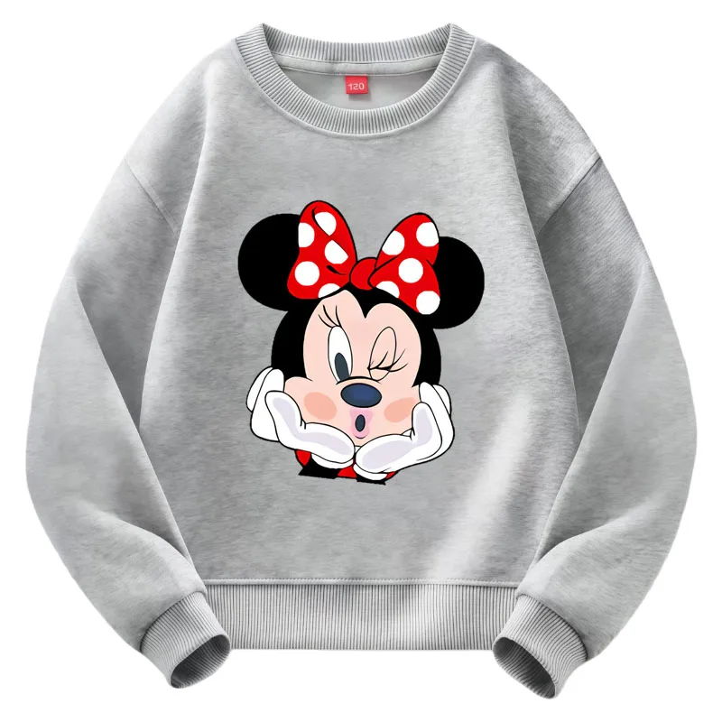 

Свитшот для маленьких девочек с Минни Диснеем, топы с длинными рукавами, детские толстовки с героями мультфильмов, пуловеры, свитер, одежда для девочек, детская одежда для девочек