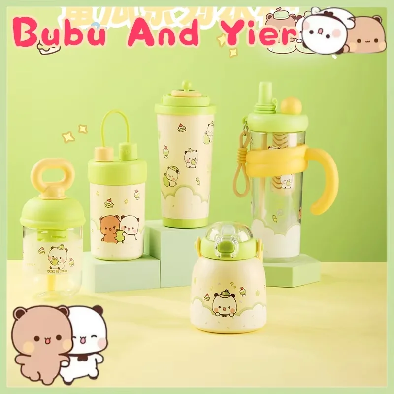 

Original Panda Bubu And Yier Water Cup Cartoon Panda Bubu And Dudu Kawaii Beverage Cup Tritan And Stainless Steel Cup Body Gift