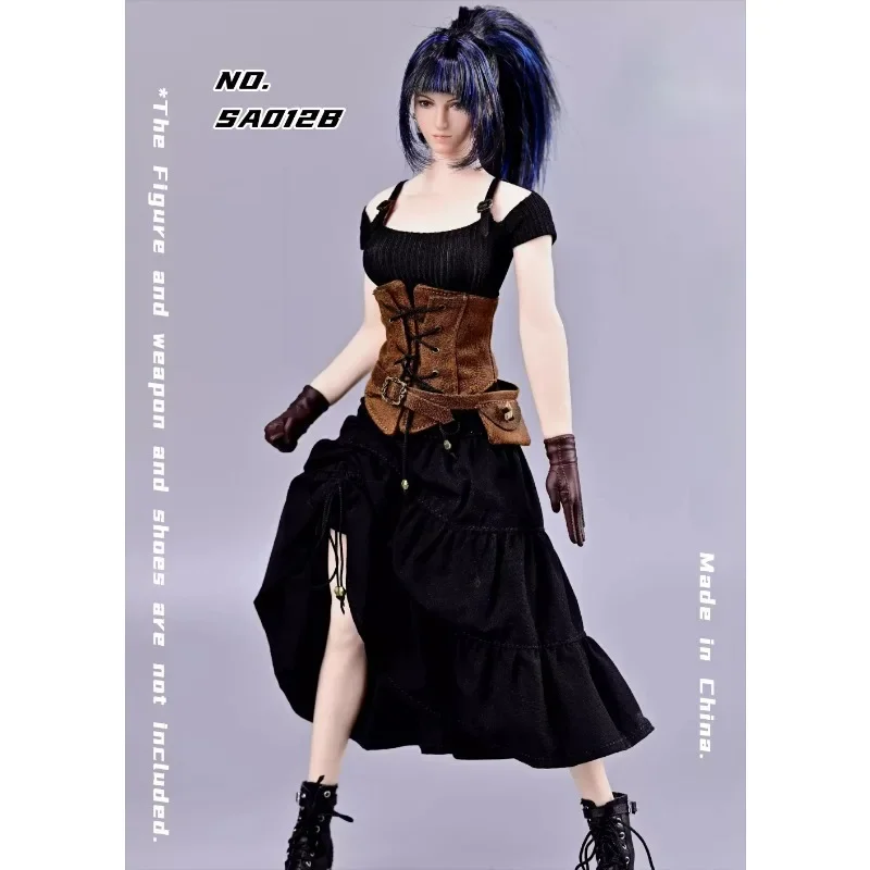 1/6 Scale Female Soldier Pu Leather Waist Retro Style Punk Gothic Suit Seal Outfit Model for 12" Action Figure TBL PH Doll