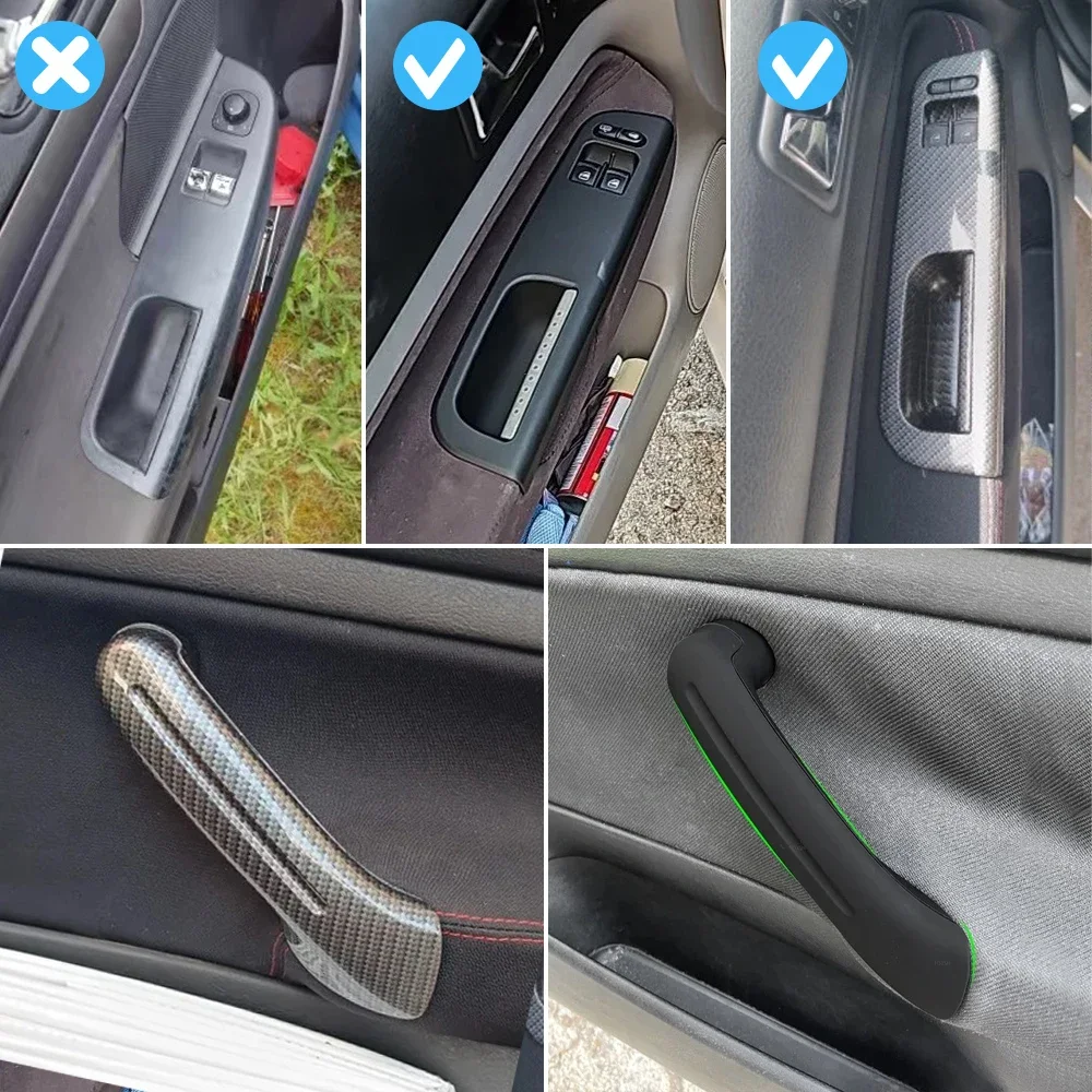 2 4PCS Door Interior Window Switch Panel Bezel Trim And Door Pull Grab Handle For VW Bora Golf 4 MK4 Jetta Passat 1999-2004 6