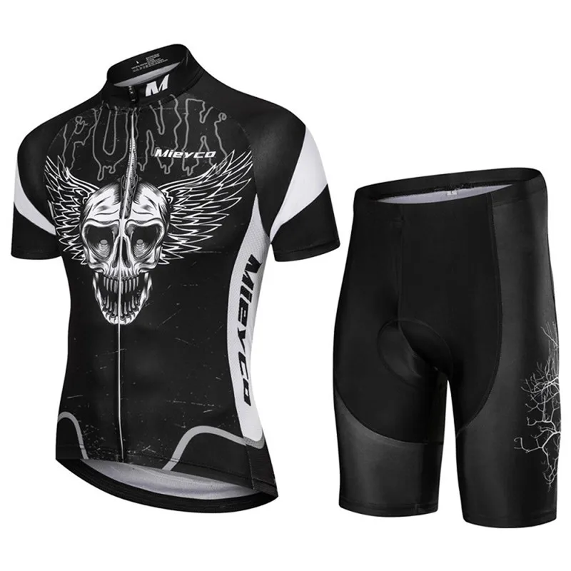 

Mieyco-Black Skull Design Униформа для мужчин, специализированная одежда для горных велосипедов, одежда для мужчин, велосипедный костюм с короткими рукавами