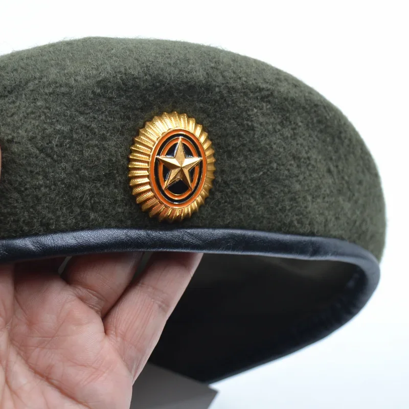 Boina negra original oficial versión militar rusa, boina verde, boina de lana de 14 regulaciones