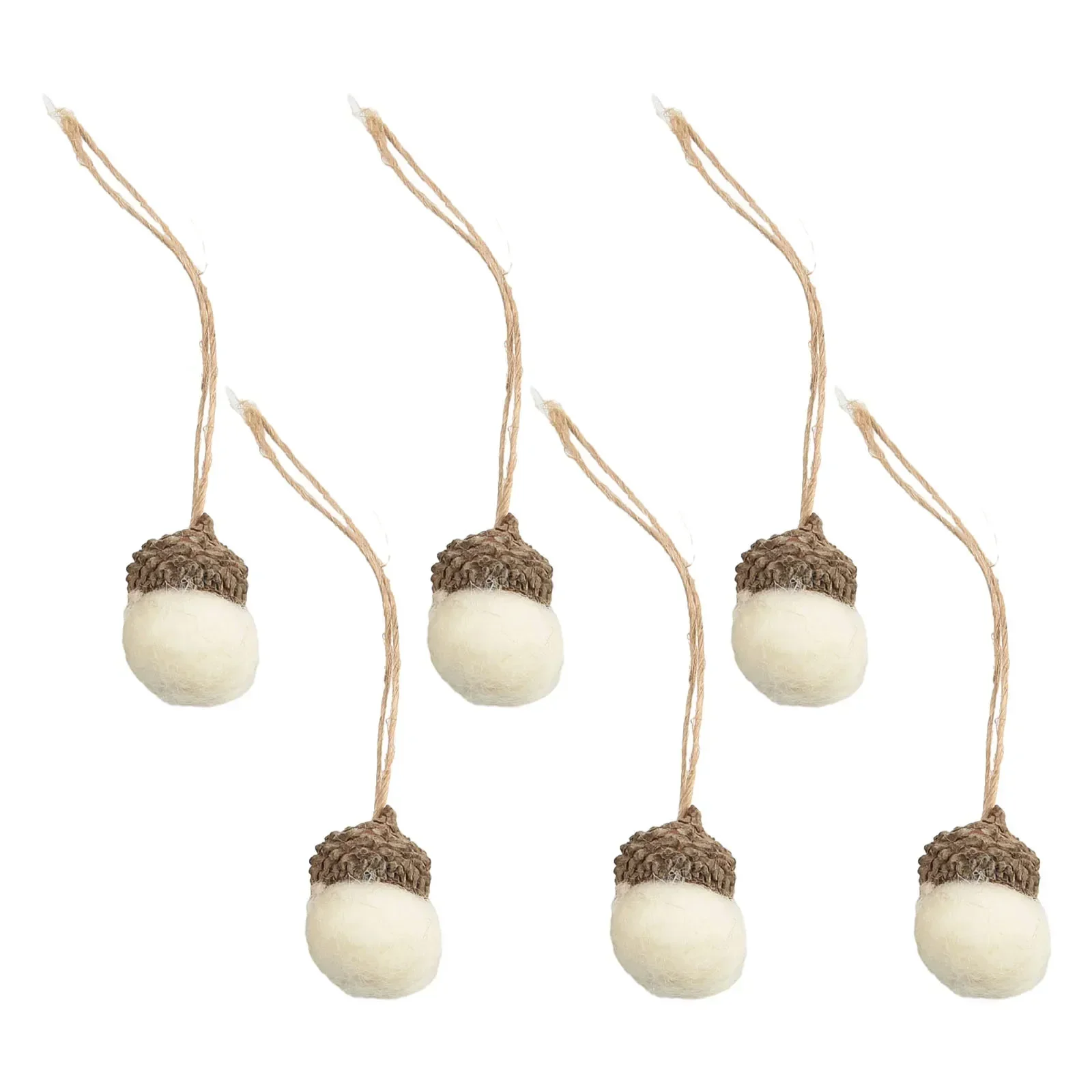 6Pcs Christmas Felt Acorn Xmas Tree Hanging Pendant Ornament DIY Crafts Supplies 2025 New Year Navidad Decoration Children Gifts