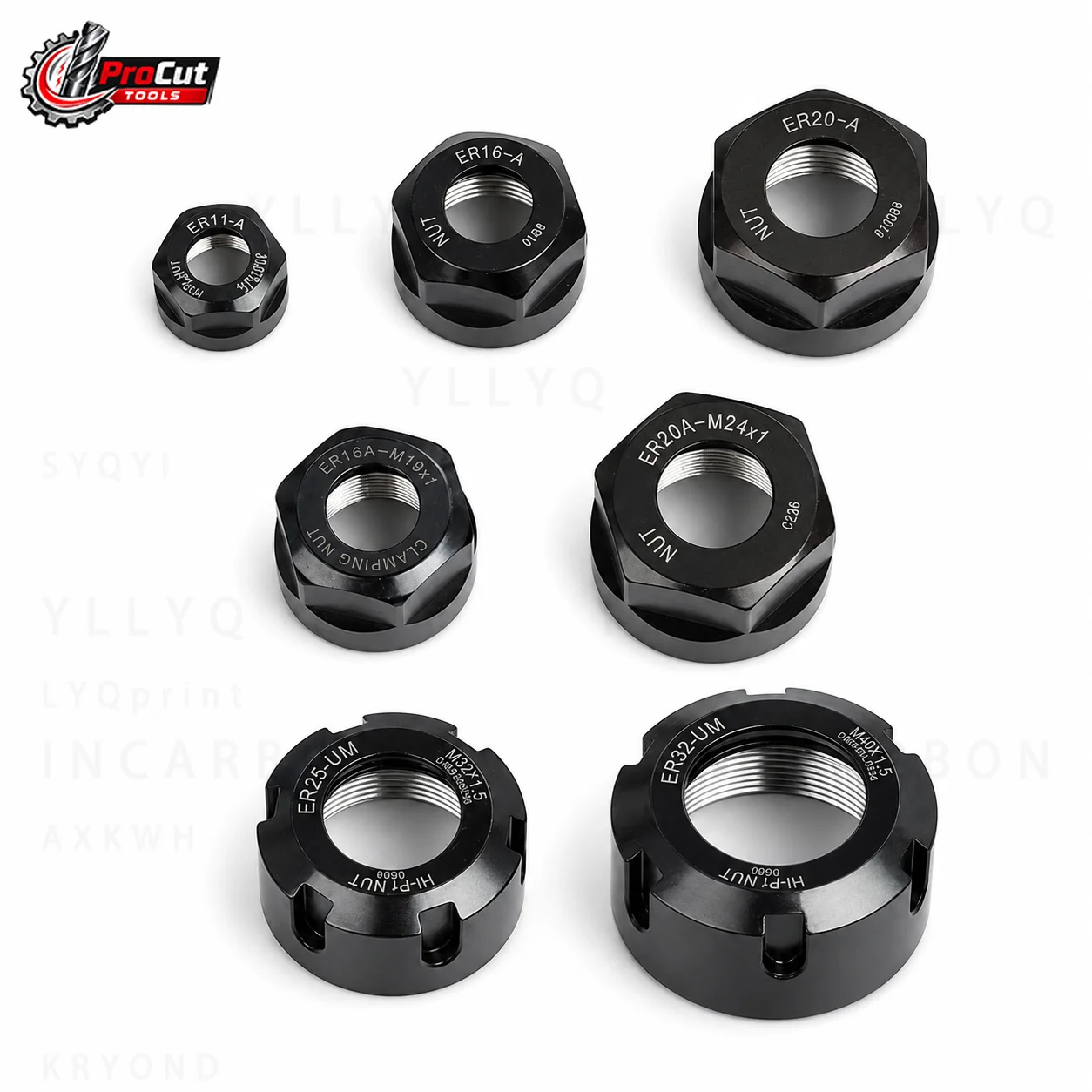 ER8A ER11A ER16A ER20A ER25A ER32A ER40UM ER Nut, ER Collet Nut for Tool Holder Extension Rod CNC Milling Lathe view 6