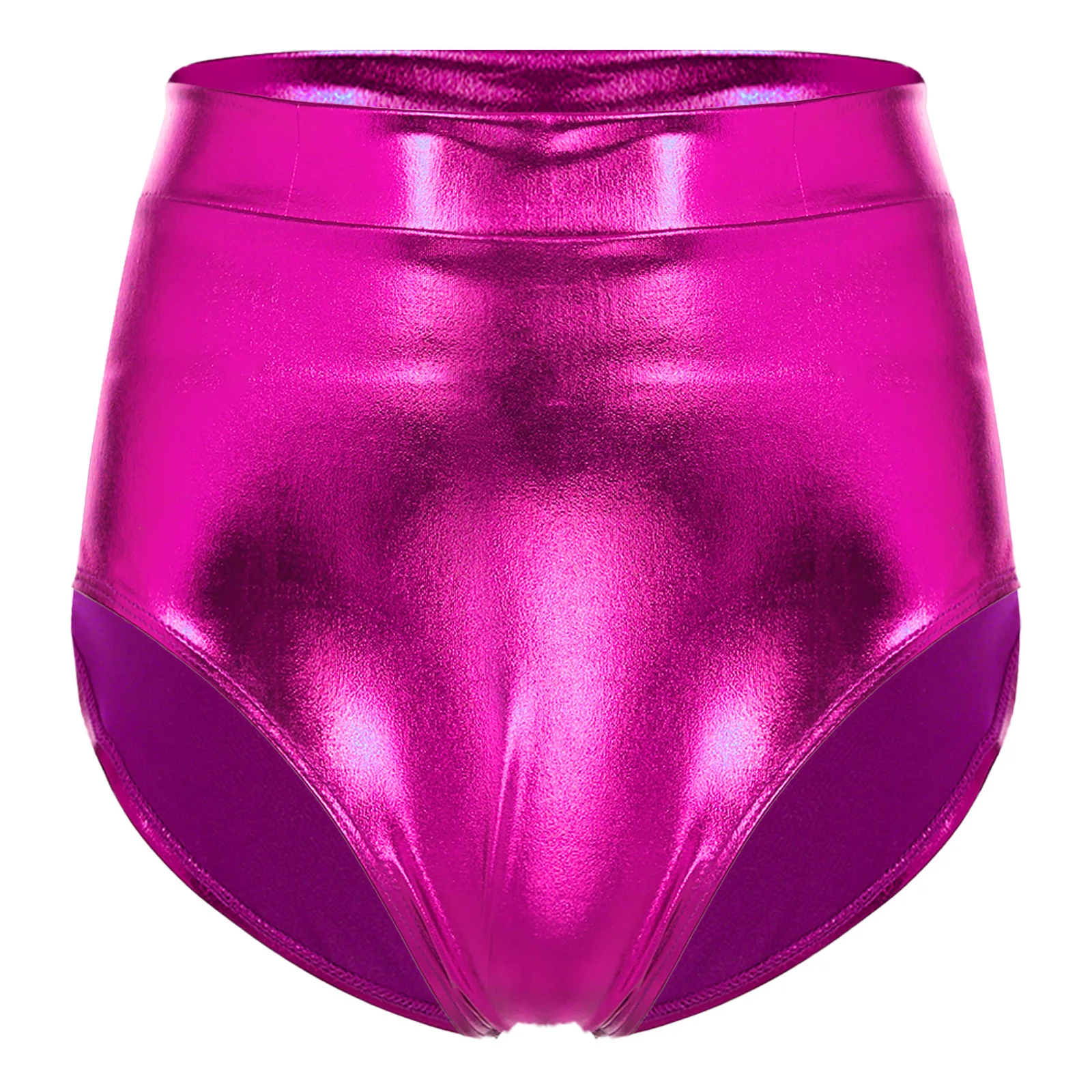 กางเกงขาสั้นผู้หญิงแบบเซ็กซี่ ผ้ามันเงา กางเกงในเมทัลลิกสุดฮอต สำหรับงานเทศกาลดนตรี ปาร์ตี้เรฟ ชุดเต้นโพลแดนซ์