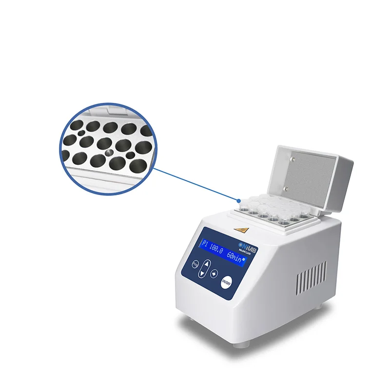 Laboratory Heating Equipment 0.2-50ml Temperature Control Cool&Heat LED Display 9 Programs Mini Dry Bath Incubator 0-100