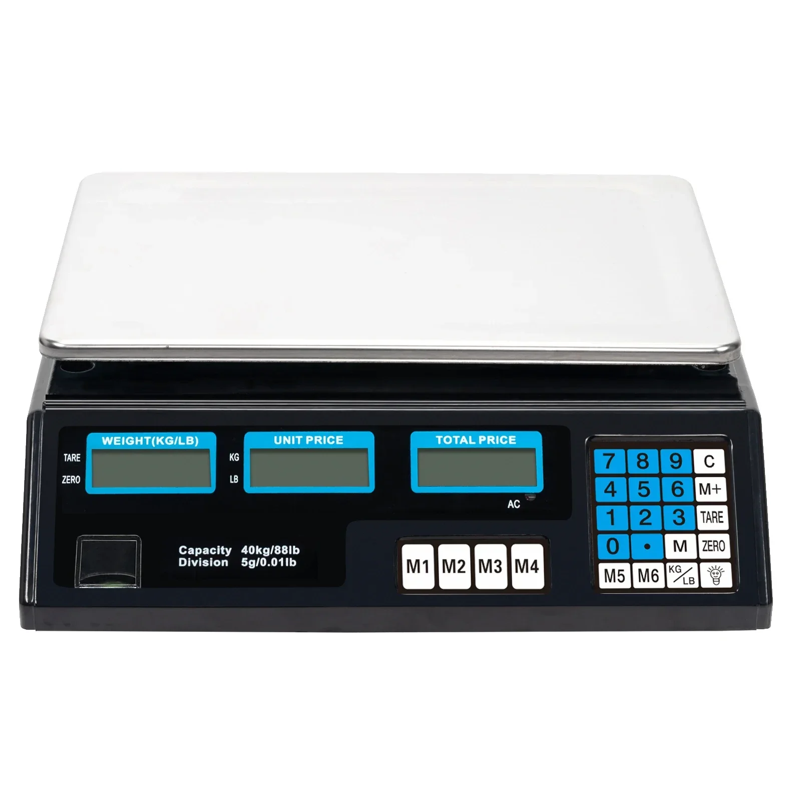 

40kg/5g Digital Price Computing Scale for Vegetable US Plug Silver & Black