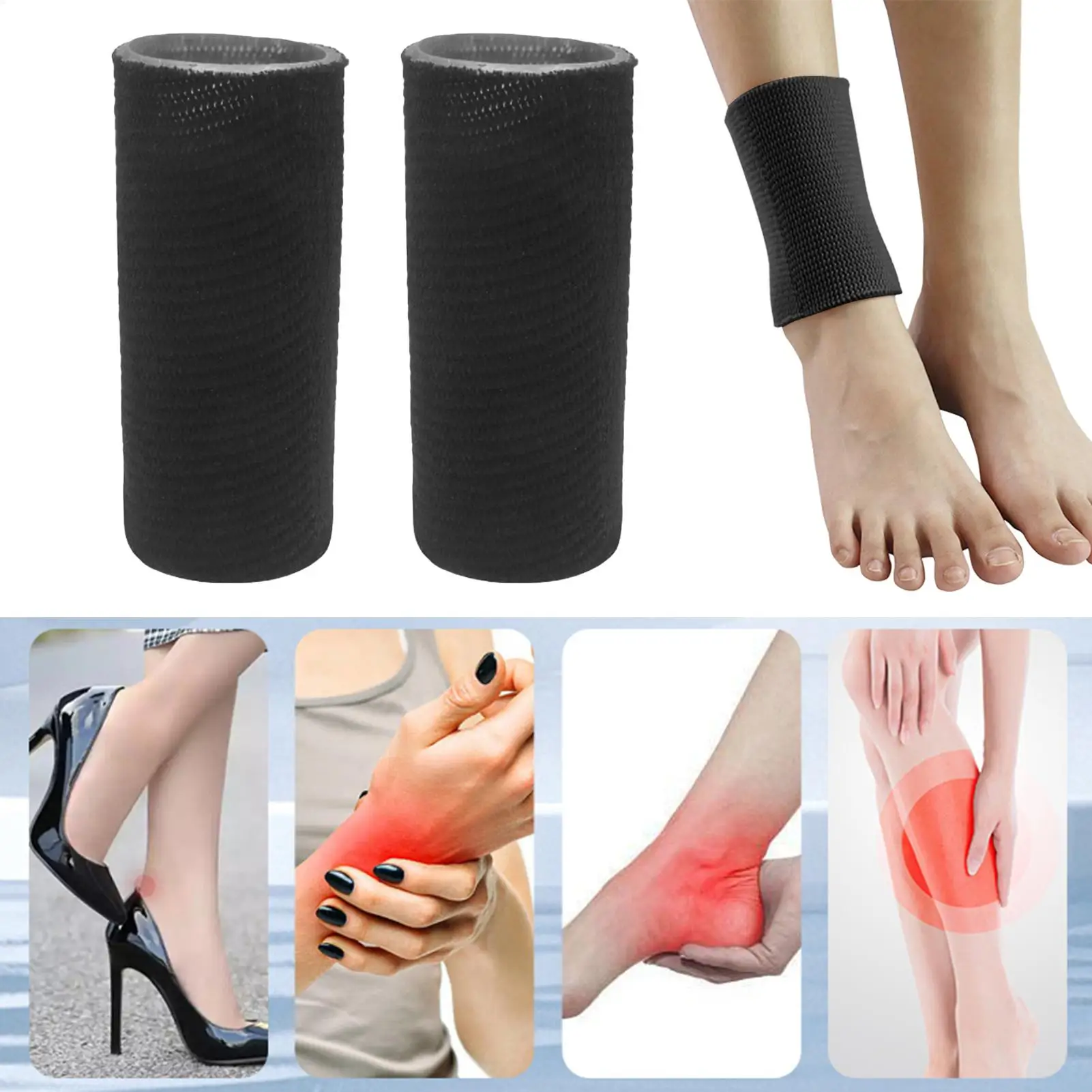 

Ankle Sleeve 2 Pieces Gel Ice Skate Protector Ankle Support Brace for Ice Skating Hockey Soccer Basketball Volleyball Football