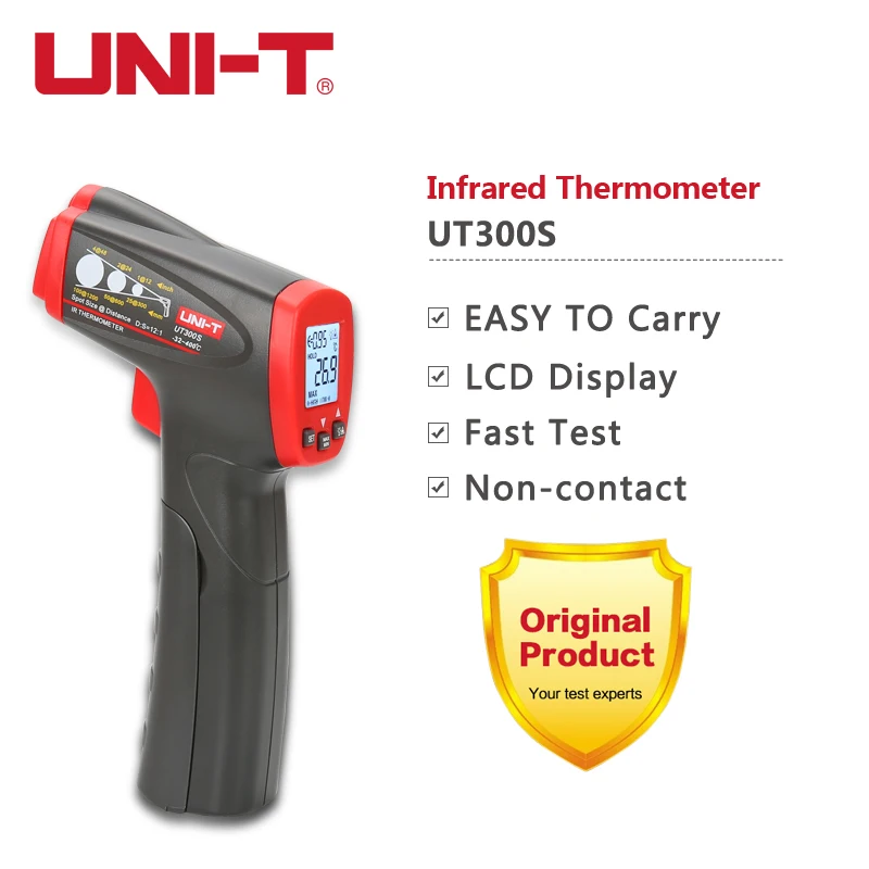 

UNI-T Digital Non Contact Infrared Thermometer UT300S Temperature Instruments Handheld Laser Temperature Meter