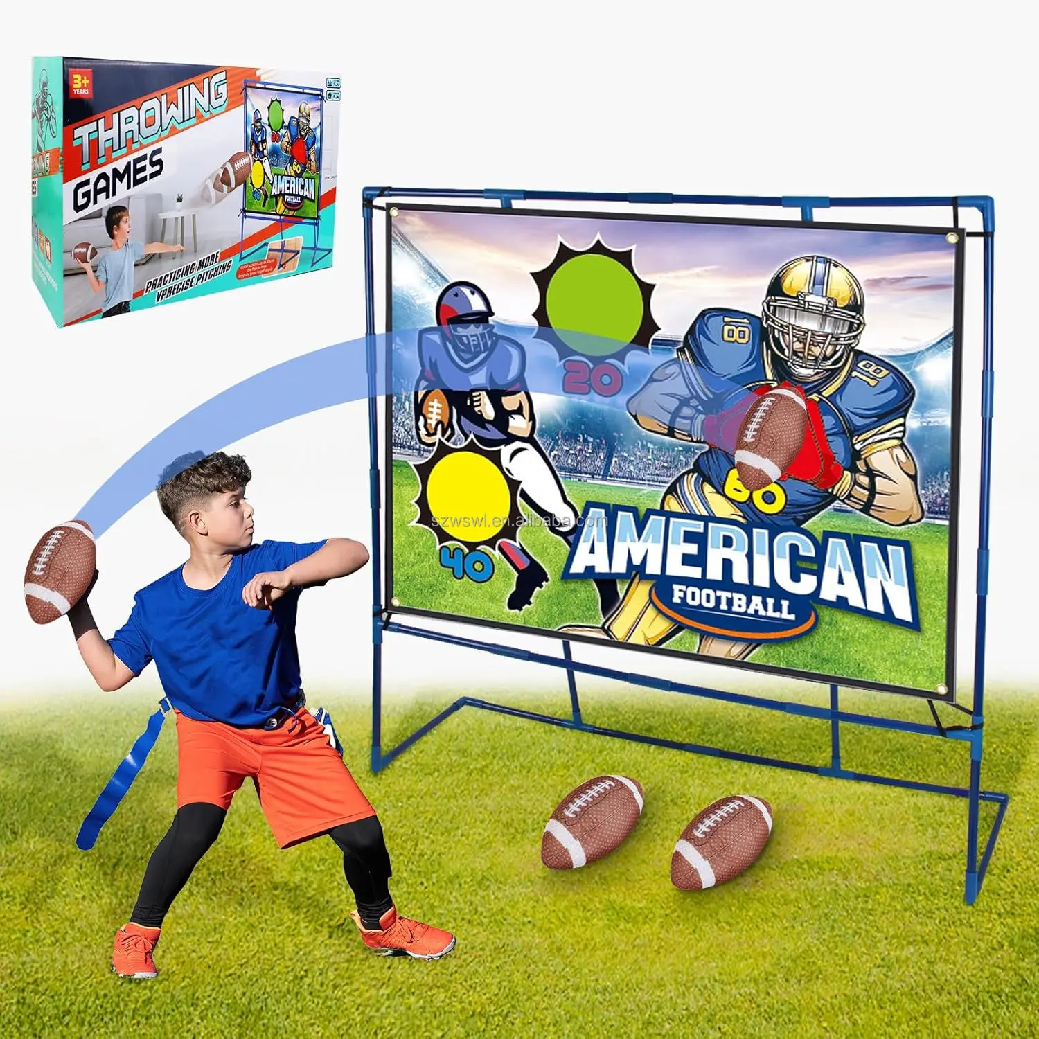 

Football Toss Games Set - Backyard/Outdoor/Indoor Mini Throwing Target Toy with Sticky Goal for Football