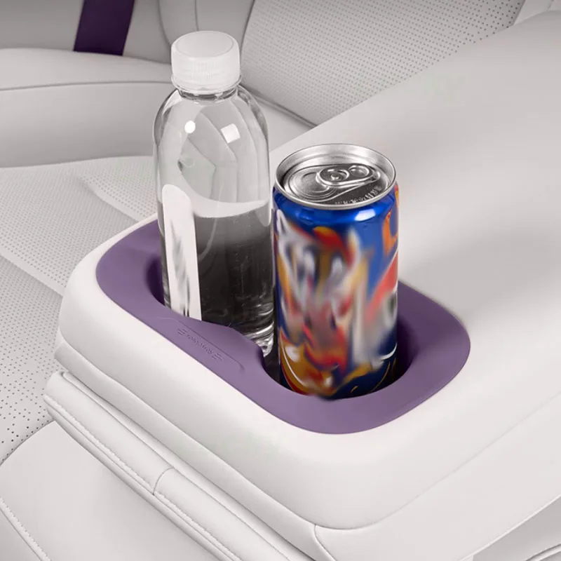 for Avatr 06 2025 Car Rear Row Silicone Cup Storage Box Holder Rear Armrest Waterproof Storage Box Interior Accessories