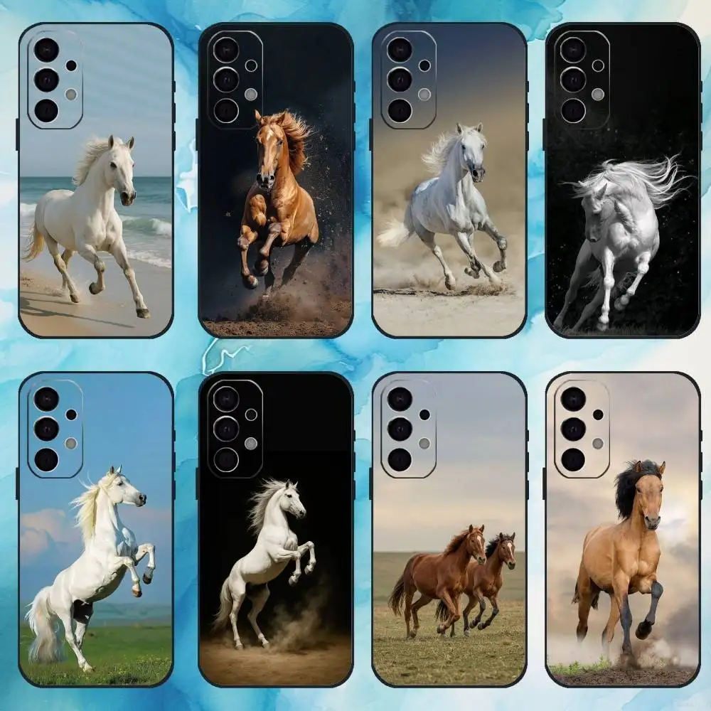 

Ferghana horse Phone Case For Samsung S 25,24,23,22,30,21,10,9,Ultra,Plus,Lite,FE,4,5 G Soft Black Case