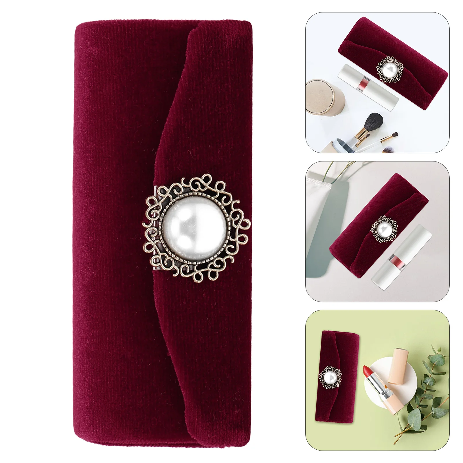 กล่องลิปสติกเดี่ยวพร้อมกระจก กล่องใส่ลิปสติกแบบพกพาสำหรับผู้หญิง กระเป๋าใส่ลิปบาล์มสำหรับเดินทาง