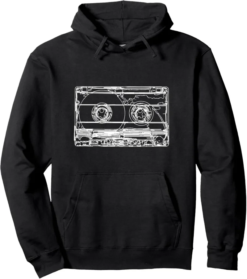 

Retro Mixtape Cassette Tape Hooded Sweatshirt 90s Outfit Oldschool Pullover Hoodie Funny 80s Cassette Graphic Sweatshirt Hoodie